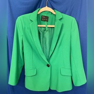 Green blazer, short sleeve